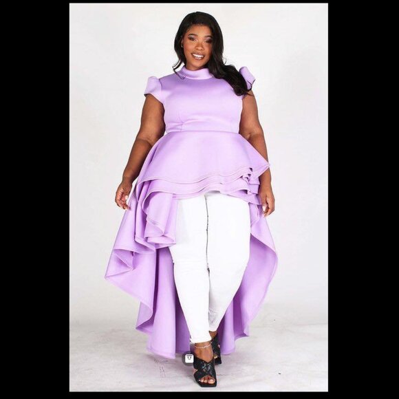 HOST PICK!!‎ Orchid Pink High Low Scuba Top 1X NWT - Picture 1 of 2